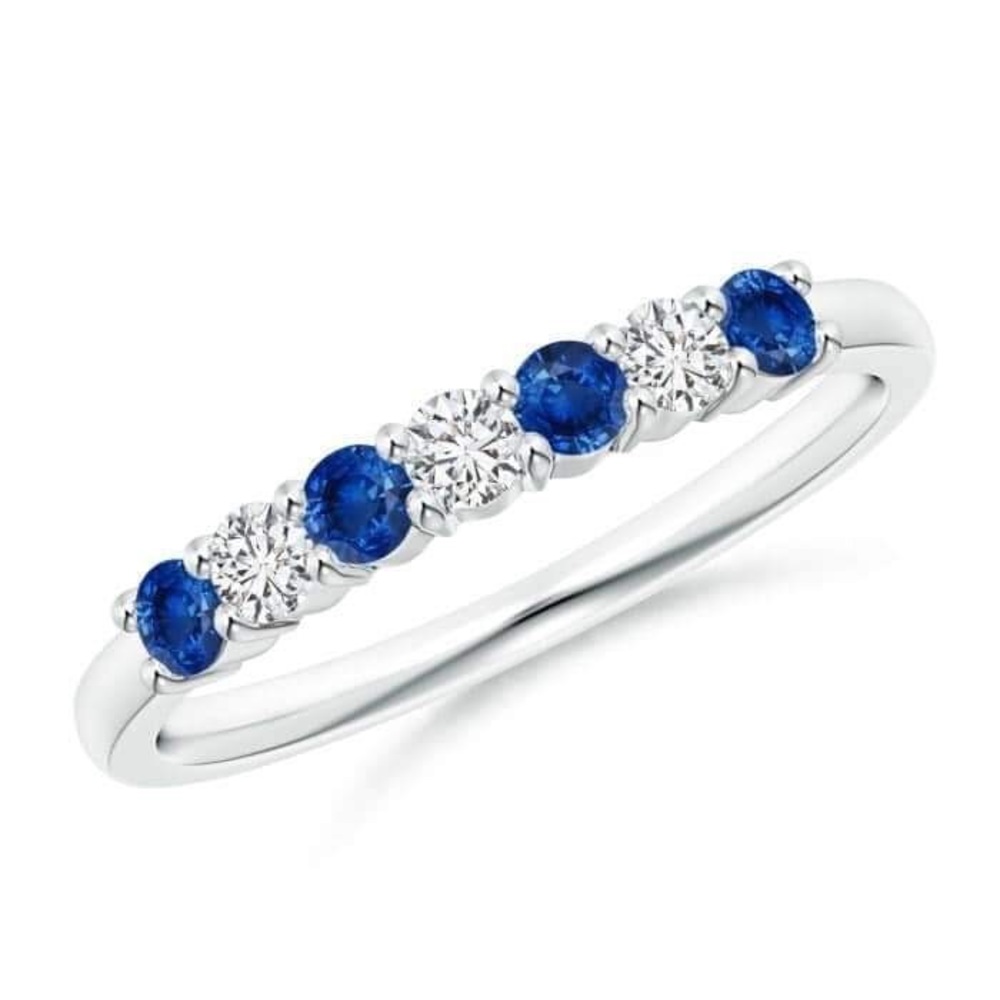 Diamond & Sapphire Half Eternity Band
